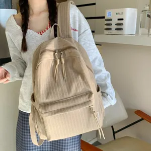 Sac à dos en toile décontracté pour femme grande capacité voyage école quotidien nouveau