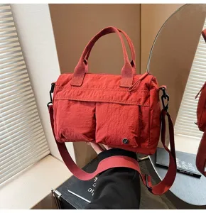 Κόκκινη νάιλον τσάντα ώμου casual messenger τσάντα αδιάβροχη γυναικεία τσάντα καθημερινή