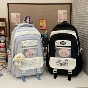 Niedlicher Canvas Schulrucksack große Kapazität Schüler Büchertasche für Mädchen Alltag