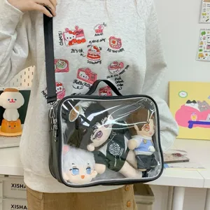 Clear 20cm doll ita bag transparent window messenger shoulder bag for anime plush toys