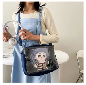 Japanese Harajuku clear ita bag transparent window messenger bag for cute doll display