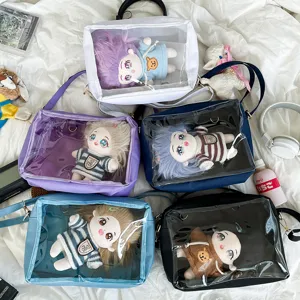 Clear ita bag transparent doll shoulder bag cute Harajuku crossbody bag for 25cm plush