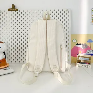 Vue détaillée du sac à dos avec bretelles robustes et poche zippée, parfait pour le quotidien.