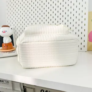 Sac à dos plissé blanc grande capacité sac d'école loisirs sac de voyage quotidien élégant