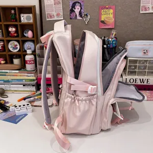 Rosa College Stil Rucksack mit grossem Fassungsvermögen für Schüler und Studenten neu