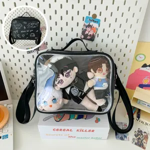 20cm doll ita bag clear window transparent crossbody backpack for anime plush doll display storage