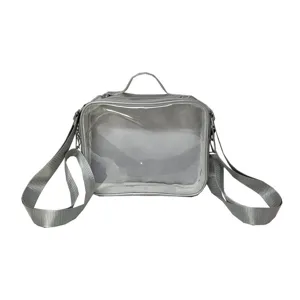 Clear ita bag transparent shoulder crossbody bag casual style daily use storage bag