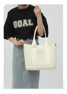 Τσάντα shopper από καμβά μεγάλη χωρητικότητα casual τσάντα ώμου μινιμαλιστική τσάντα