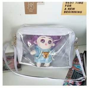 White clear window ita bag messenger bag for 25cm dolls cute transparent shoulder bag