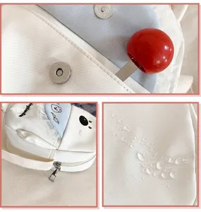 Joli sac bandoulière en toile de chiot de dessin animé style japonais sac de téléphone