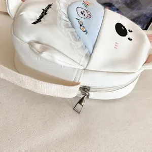Joli sac bandoulière en toile chat chien dessin animé mignon pour filles sac de téléphone