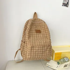 Ins style κορδονε καρε σακιδιο πλατης μεγαλης χωρητικοτητας casual για γυναικες ταξιδι