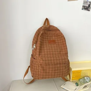 Σακιδιο πλατης απο κορδελο καρο casual σχολικη τσντα για γυναικες κομψη τσντα ταξιδιου