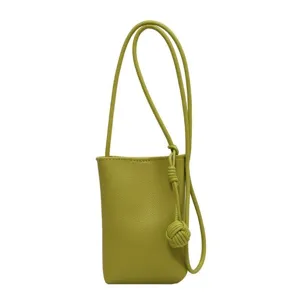 Mini sac bandoulière téléphone en cuir PU pour femme, petit sac carré élégant avec nœud