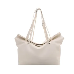Fashionable large capacity shoulder tote bag for women, simple casual commuter handbag.