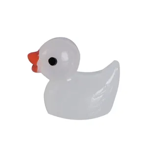 Luminous Little Yellow Duck Resin Figurine Miniature Moss Micro Landscape Creative Desktop Ornament Cute Animal Toy Decor