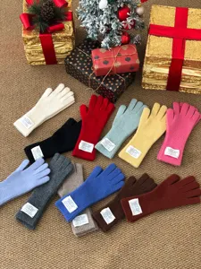 Gants tricotés chauds d'hiver pour femmes tactile, gants thermiques épais à poignets côtelés.