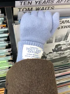 Gants en laine tricotée bleu clair pour femmes gants thermiques d'hiver cyclisme chauds
