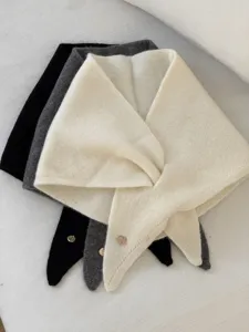 Koreanischer Stil 100% Wolle kleiner Schal Winter weich warm Strick Halstuch bunt