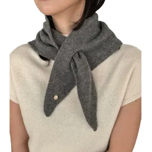 Koreanischer Stil grauer Wolle kleiner Schal Winter weicher warmer Halstuch Damen Mode