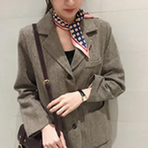 Women stylish neck silk scarf geometric polka dot decorative ribbon for bag handle apparel.