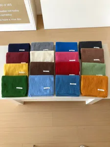 Bufanda de lana tejida de invierno cálida para mujer hombre acogedora color sólido gruesa