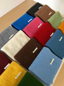 Bufanda de punto gruesa cálida invierno 2025 varios colores moderna bufanda de lana mujer