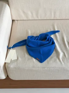 Pañuelo triangular de lana azul lisa bufanda de invierno cálida pañoleta tejida suave