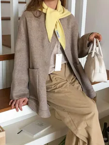 Otoño invierno pura lana bufanda triangular cálida color sólido pañuelo estilo coreano chic