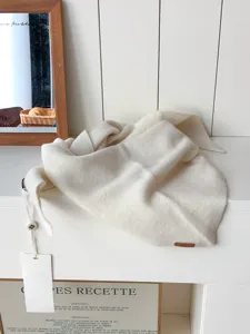 Bufanda triangular lisa de pura lana para mujeres y hombres, pañuelo de punto cálido invierno