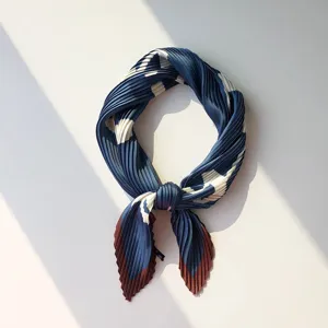 Korean pleated small square scarf retro artistic neckerchief stylish women spring