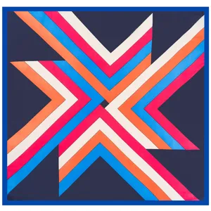 Dames Mode Geometrische Print Chiffon Vierkante Sjaal Elegante Lichtgewicht Nek Sjaal Dagelijkse Hoofddoek Voor Dames