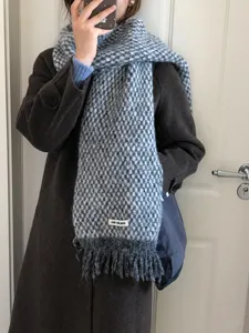 Korean soft polka dot tassel knitted winter warm scarf stylish fashion shawl for women daily wear