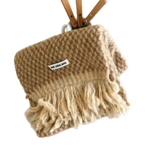 Korean style soft knit winter warm tassel scarf aesthetic outfit women shawl scarf
