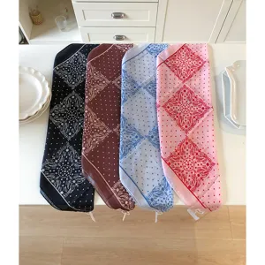 Cotton paisley bandana scarf set, multi-color stylish headwrap neckerchief main view.