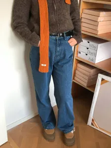 2025 otoño invierno color sólido bufanda de punto estrecha decorativa cinta mujer