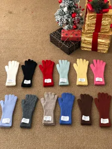 Gants en laine tricotés chauds d'hiver pour femmes, gants tactiles élégants, multicolores.
