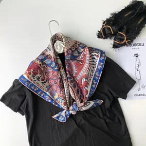 Silk square scarf with royal horse carriage pattern, luxury silk scarf for women.