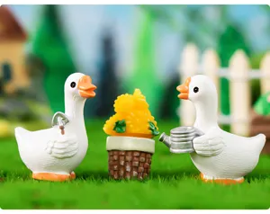 Adorable figurine de canard en résine micro paysage décoration de bureau mini oie