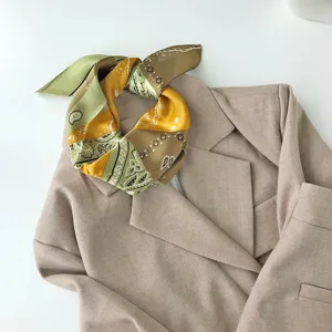Zijden sjaal vrouwen stijlvol geometrisch paisleypatroon halsdoek veelzijdig modeaccessoire