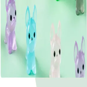 Miniature luminous dog figurine resin puppy toy blind box DIY desktop decor accessory