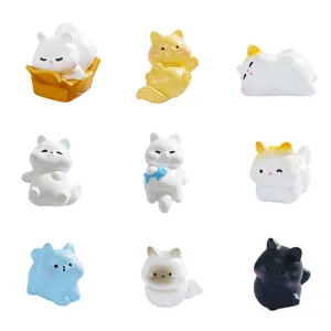 Micro Paesaggio Mini Resina Gatto Statuetta Carino Cartone Animato Animale Casa delle Bambole DIY Accessori Decorativi Scrivania Auto Ornamento