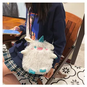 Niedliche japanische flauschige Monster Umhängetasche, weiche Plüsch Cartoon Tasche.