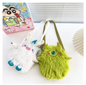 Süße flauschige plüschige Monster Umhängetasche für Damen und Mädchen im Cartoon Design.