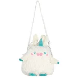 Süße flauschige kleine Monster Plüsch Umhängetasche, japanische kawaii Kuscheltasche für Damen.