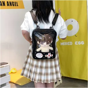Mochila escolar de estudiante PU transparente consola de juegos creativa japonesa.