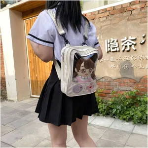 Mochila PU transparente linda japonesa estudiante kawaii ita bag bolsa escolar
