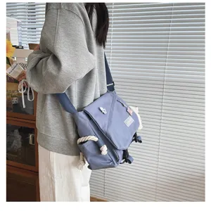 Japanese Harajuku casual canvas messenger bag large capacity student crossbody bag for use