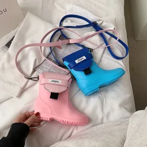 Mini sac à bandoulière en forme de botte de pluie mignon drôle sac à main mode femme