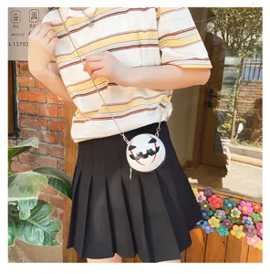 Cute Halloween pumpkin demon acrylic chain crossbody bag, stylish and trendy round shoulder bag.